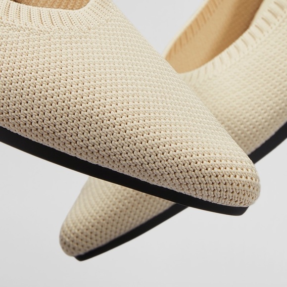 VIVAIA Pointed-Toe Ballet Flats Aria 5° shflatse2112070002 Cream Ivory Sz 42 12 - Picture 3 of 14